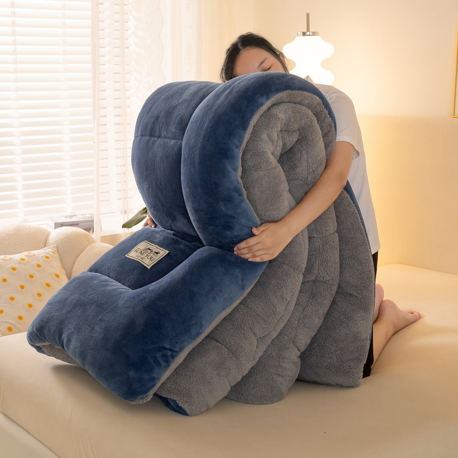 Enchimento Edredom Fleece Cordeiro Macio