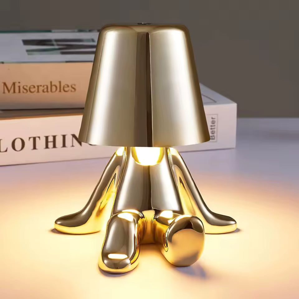 Luminária Pensador Dourado USB LED