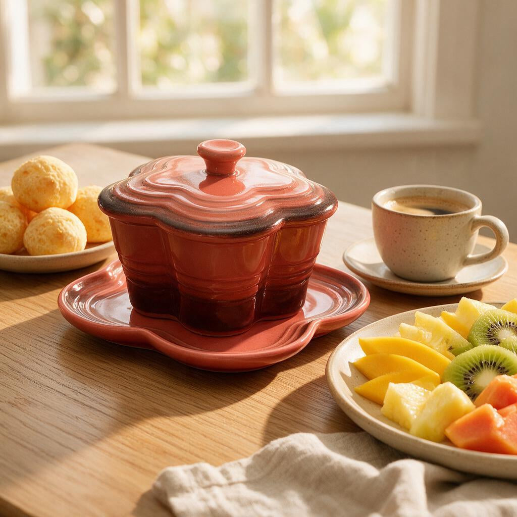 Tigela Cerâmica Flor de Ameixa — café da manhã