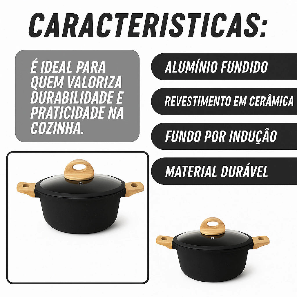 Jogo Panelas Cerâmico 5 Peças